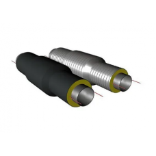 Сильфонный компенсатор двухсекционный ППУ ПЭ тип 1 2,5 МПа Ст20 12Х18Н10Т 108х4,5х100 мм ГОСТ 10704-91